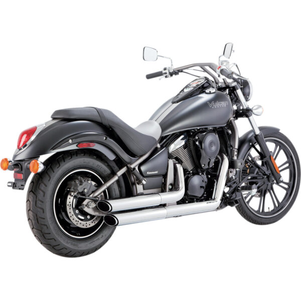 EXHAUST SYSTEM TWIN SLASH STAGGERED CHROME